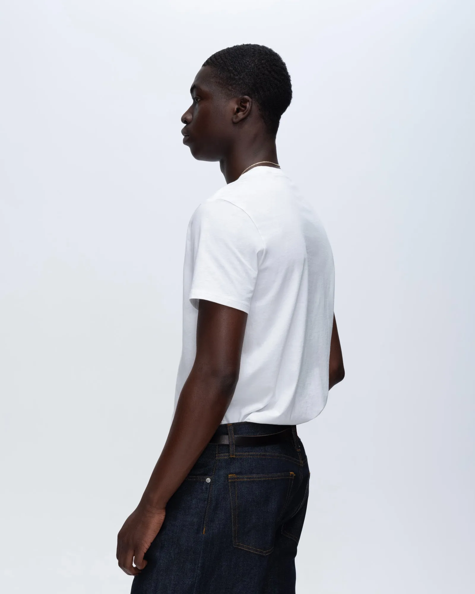 Classic Jersey Crew Neck Tee - White Soft and durable