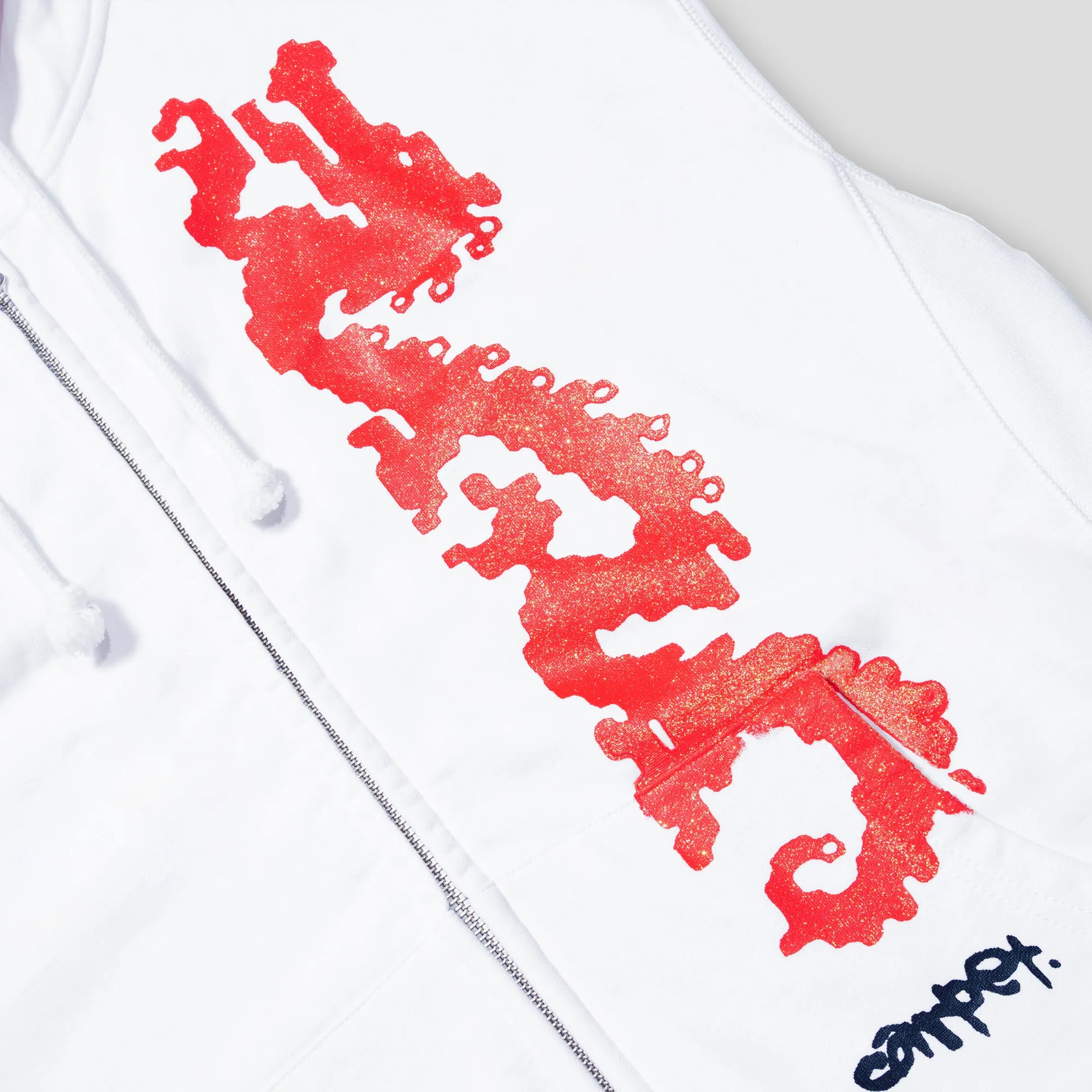 product fringe edginess Chill Layer Carpet Company Dragon Zip Up Hoodie - White