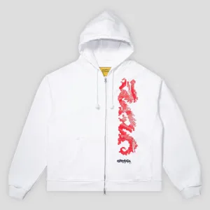 Stylish Essentials Carpet Company Dragon Zip Up Hoodie - White