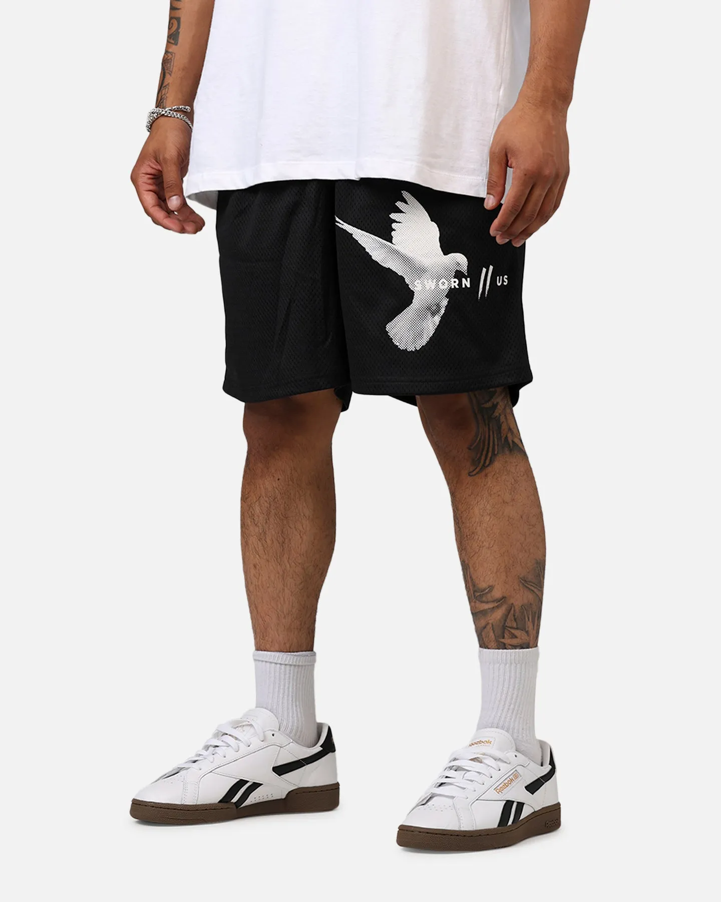 Sworn To Us Motion Mesh Shorts Black Clean Lines