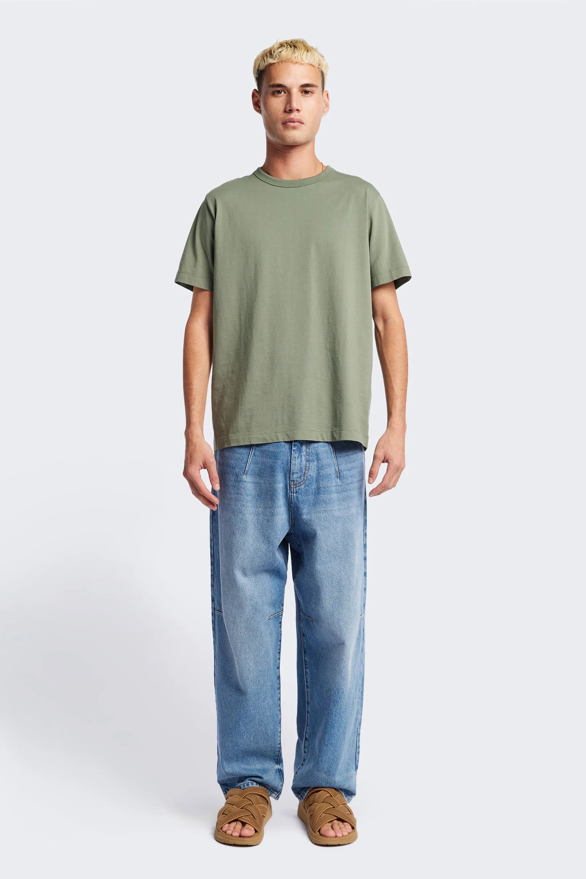Radius T-Shirt Sage Green Stretchable Collar Band Daily Favorite