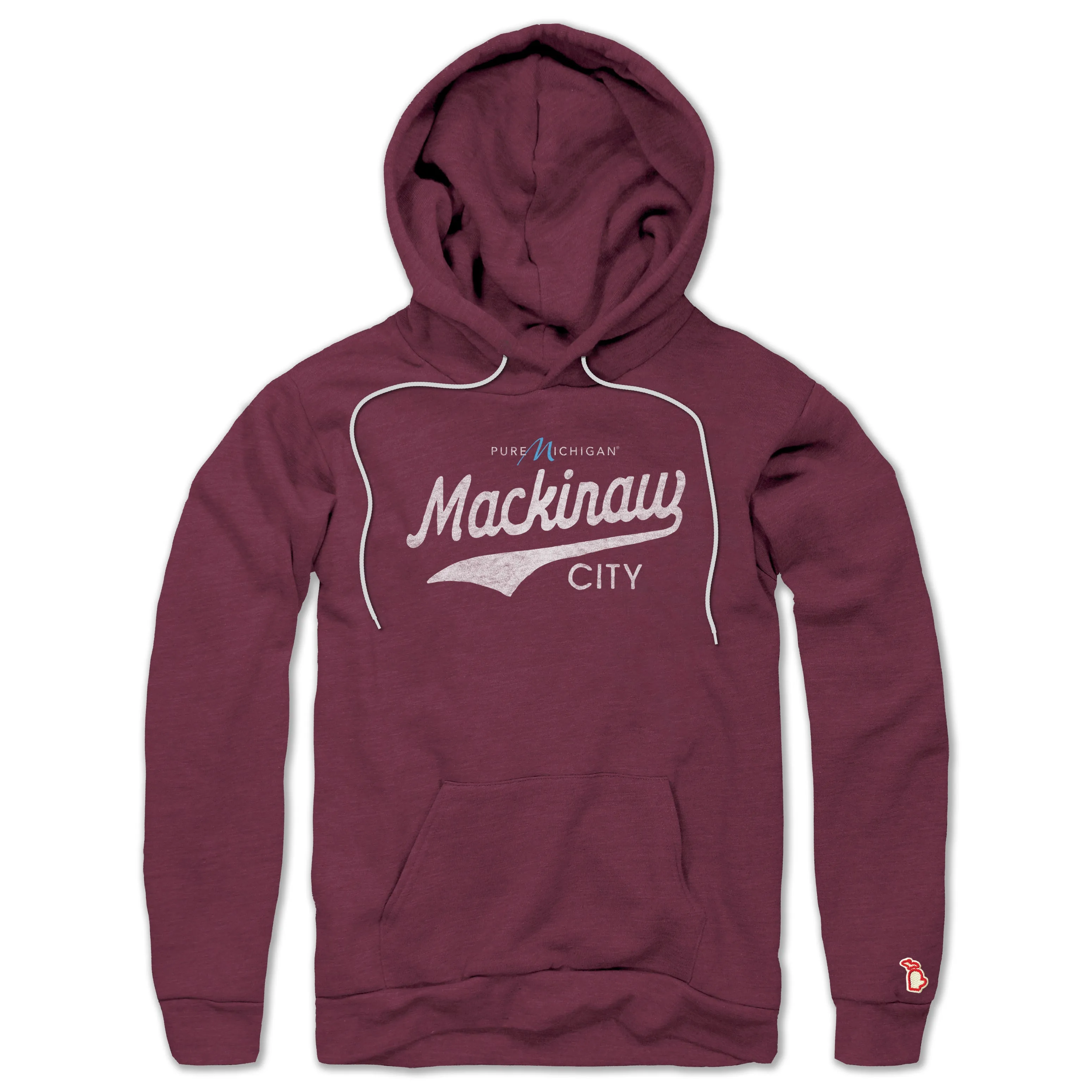 PURE MICHIGAN - MACKINAW CITY SCRIPT ALL SEASON HOODIE (UNISEX) product mass produced efficiency fade resistance
