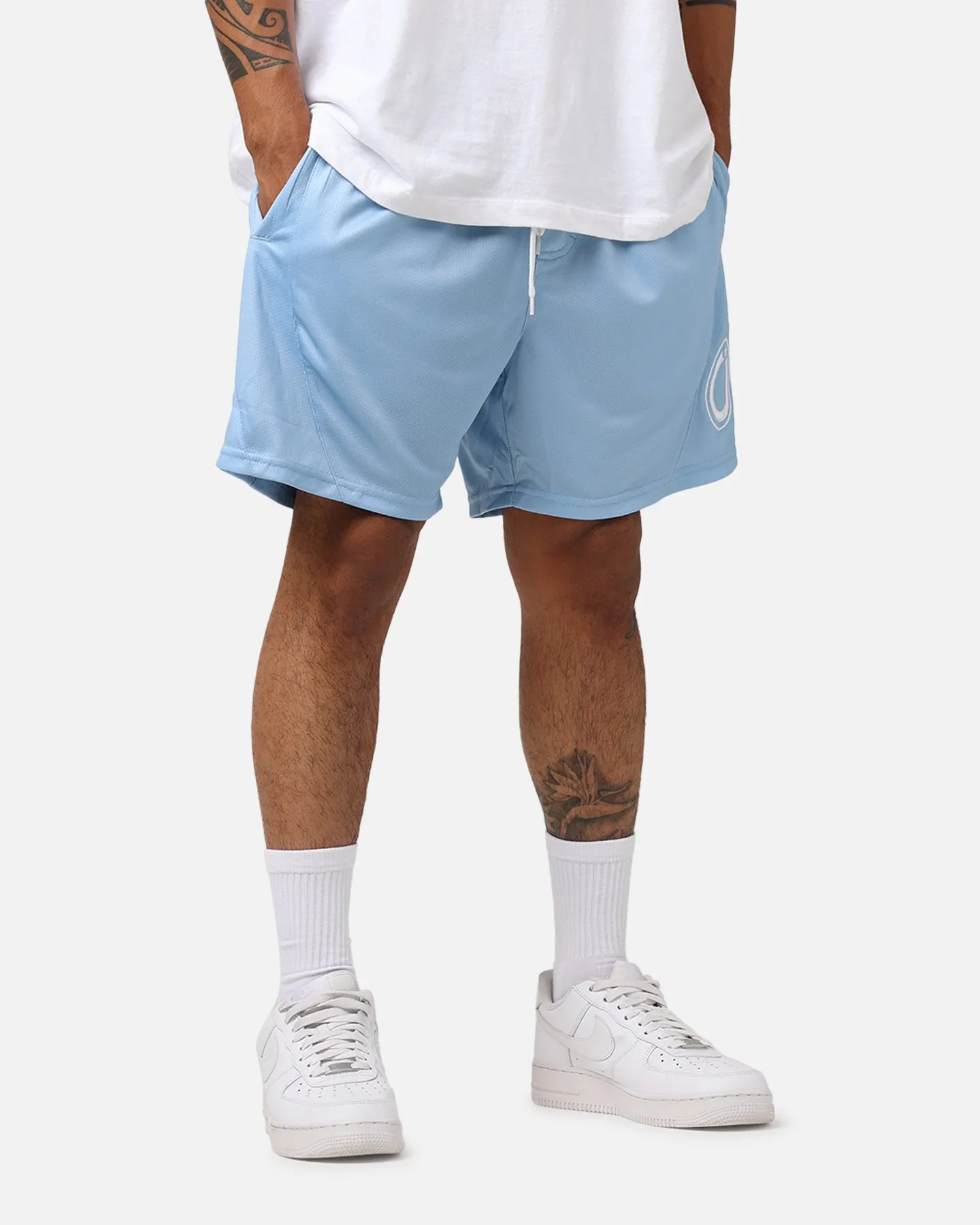 Carr?? C-Star Mesh Basketball Shorts Light Blue Flexible Hemline slim fit