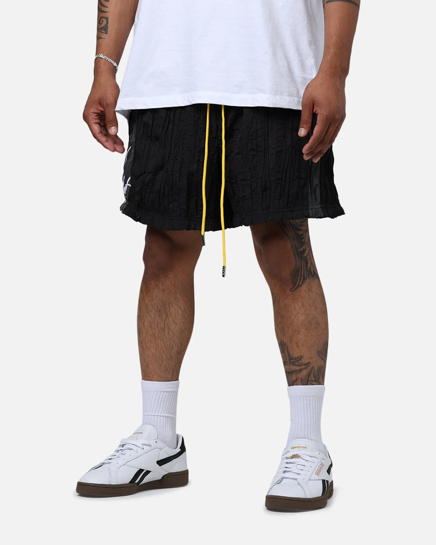 Diet Starts Monday Crinkled Nylon Shorts Black/Grey Everyday Ready art industry