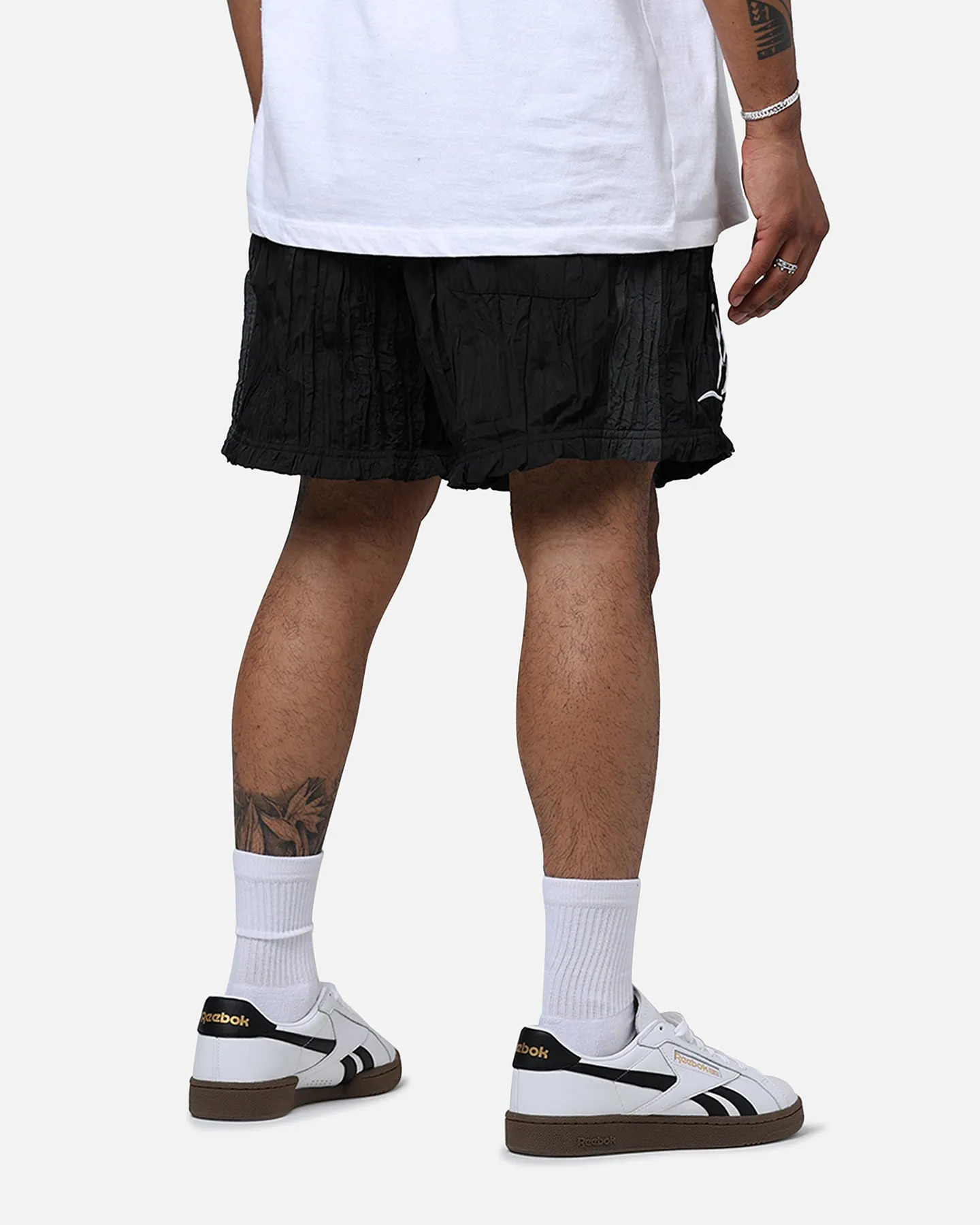 Move Free Diet Starts Monday Crinkled Nylon Shorts Black/Grey