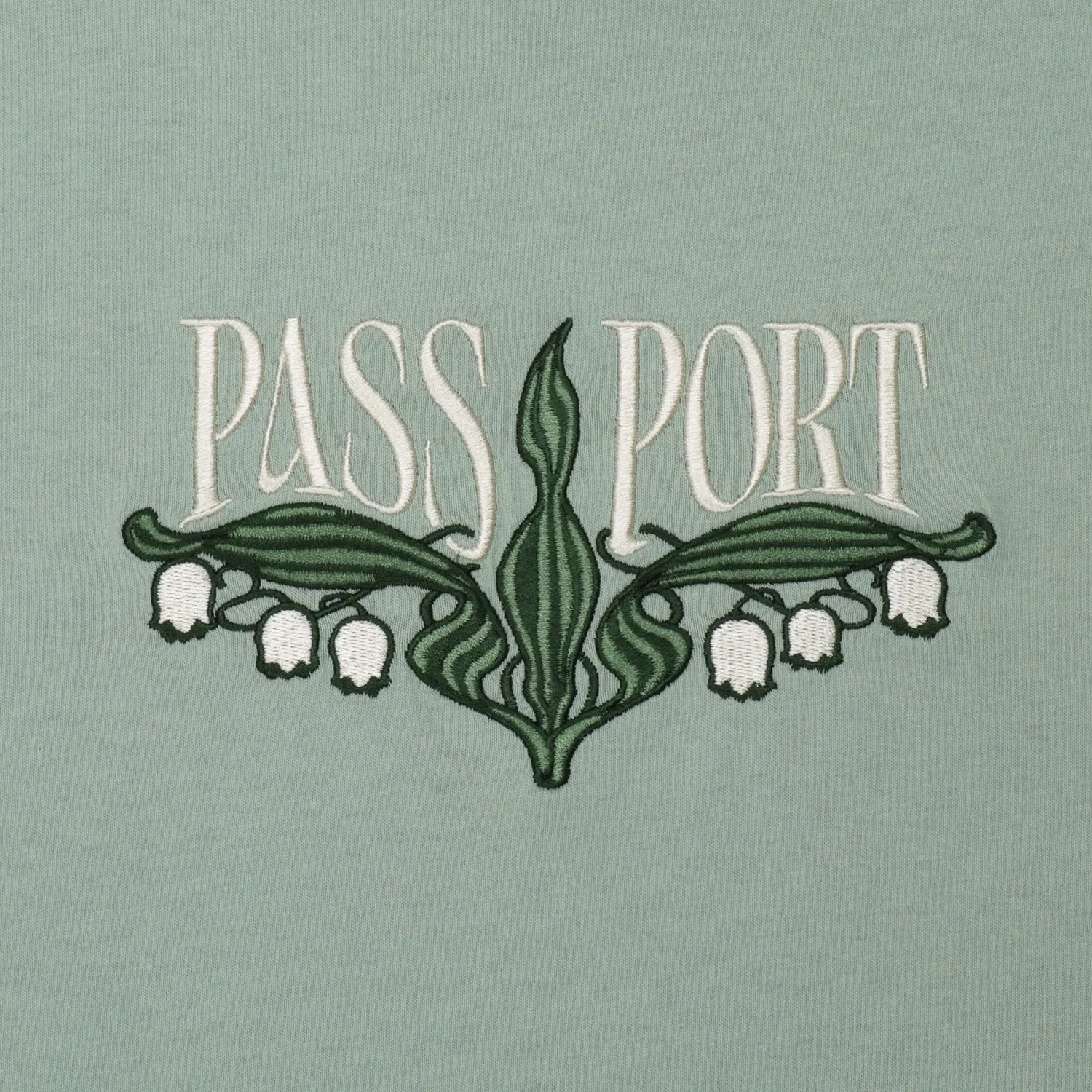 Pass~Port Lily of The Valley Tee - Stonewash Green Garment Dyed