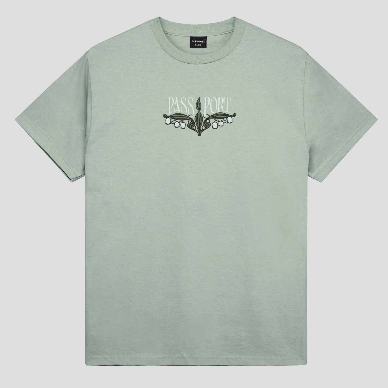 Pass~Port Lily of The Valley Tee - Stonewash Green Soft Lining Tubular Knit Structure