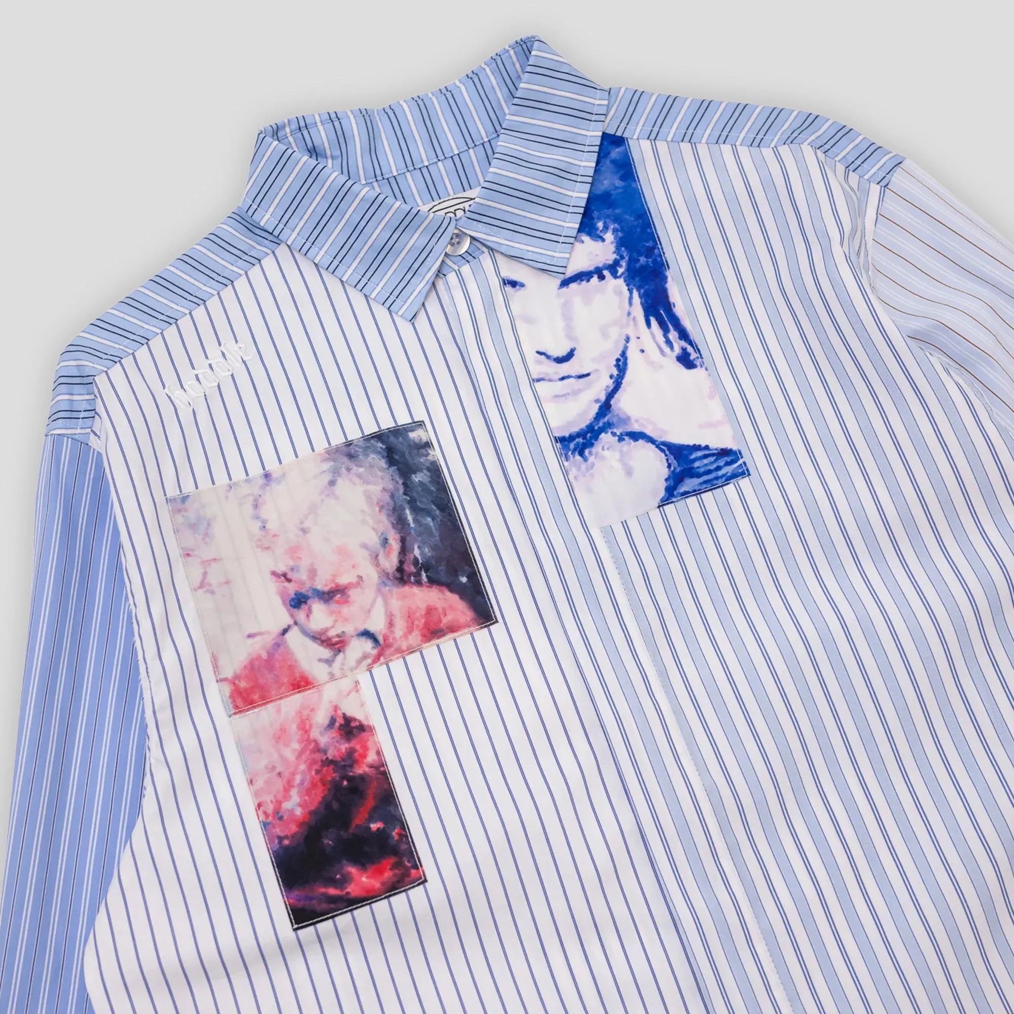 Hoddle Wigney Oxford Shirt - Blue Recycled Polyester Blend All-Season Wear