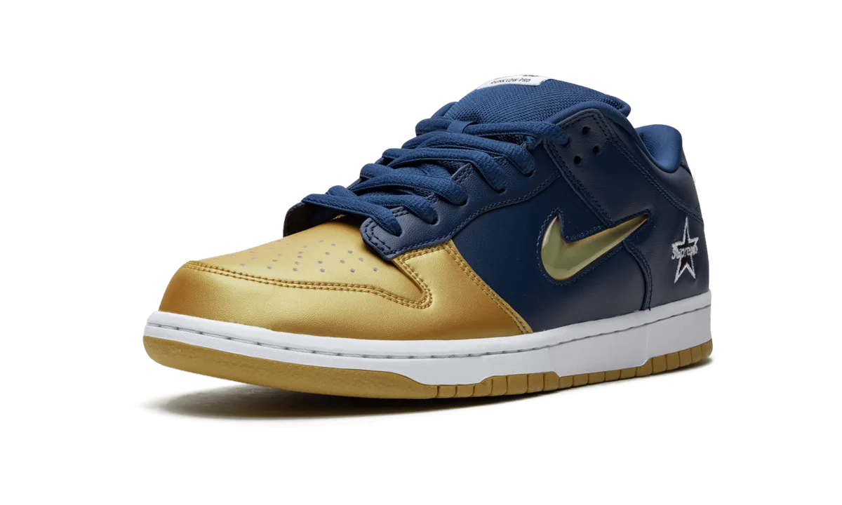 Fitness Ready SB Dunk Low "Supreme - Jewel Swoosh Gold/Navy"