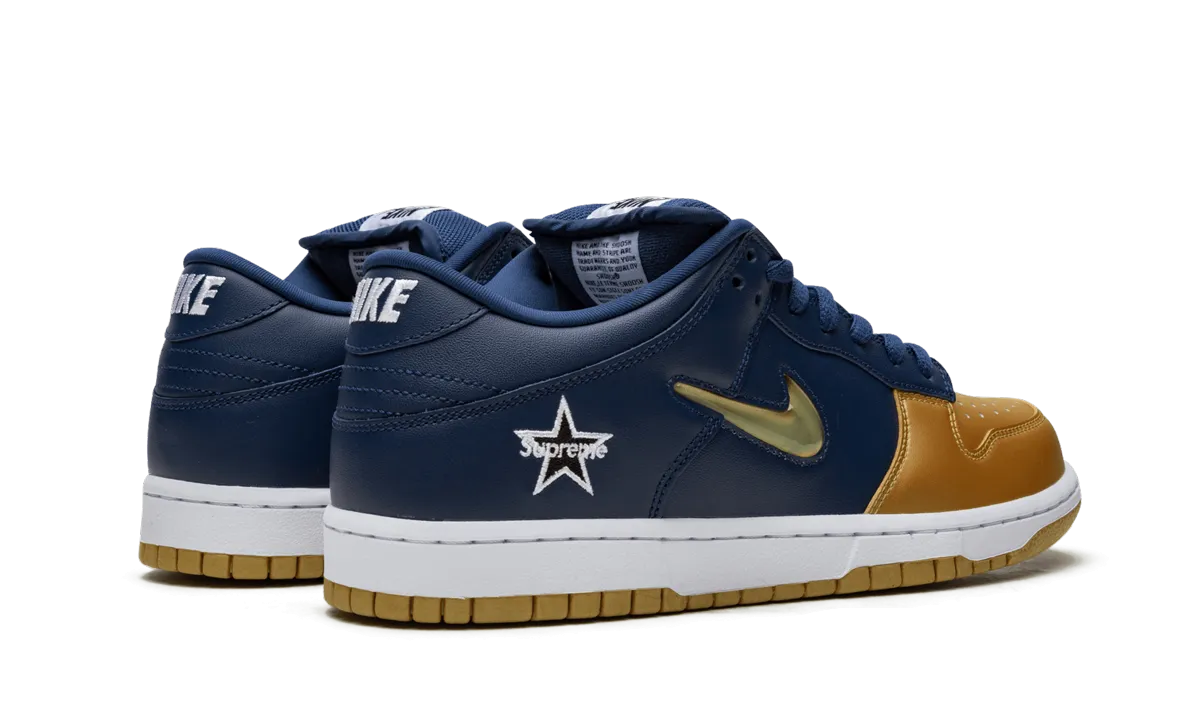 SB Dunk Low "Supreme - Jewel Swoosh Gold/Navy" Agile Design