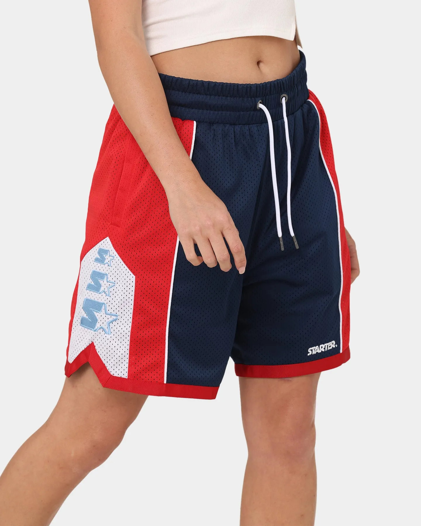 Starter Downtown Basketball Shorts Navy Sweat Wicking Lining UV Protection Fabric