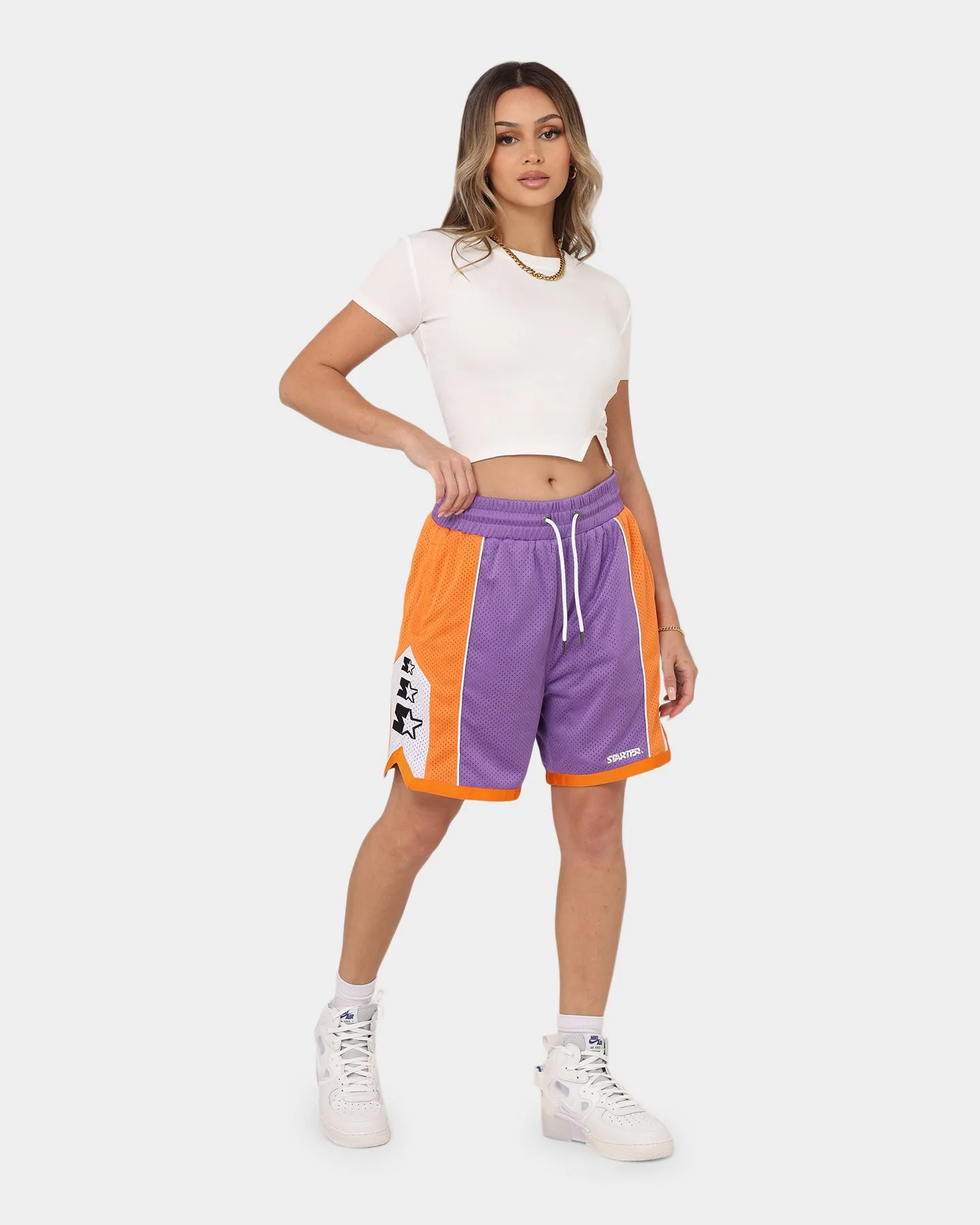 Flex Waist System Versatile Styling Starter Downtown Basketball Shorts Purple