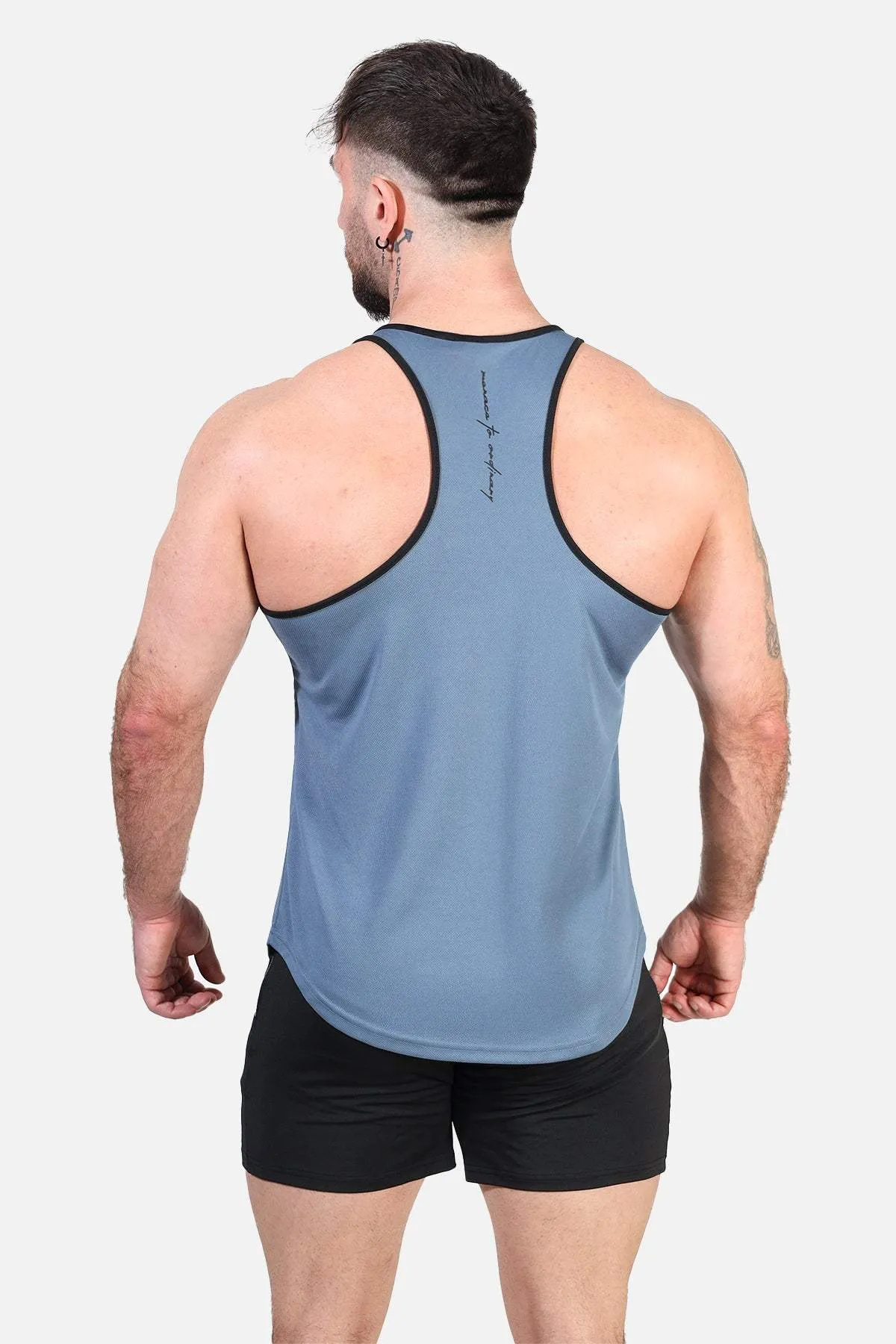 Fast-Dry Bodybuilding Workout Stringer - Gray with Black Travel Essential special forces