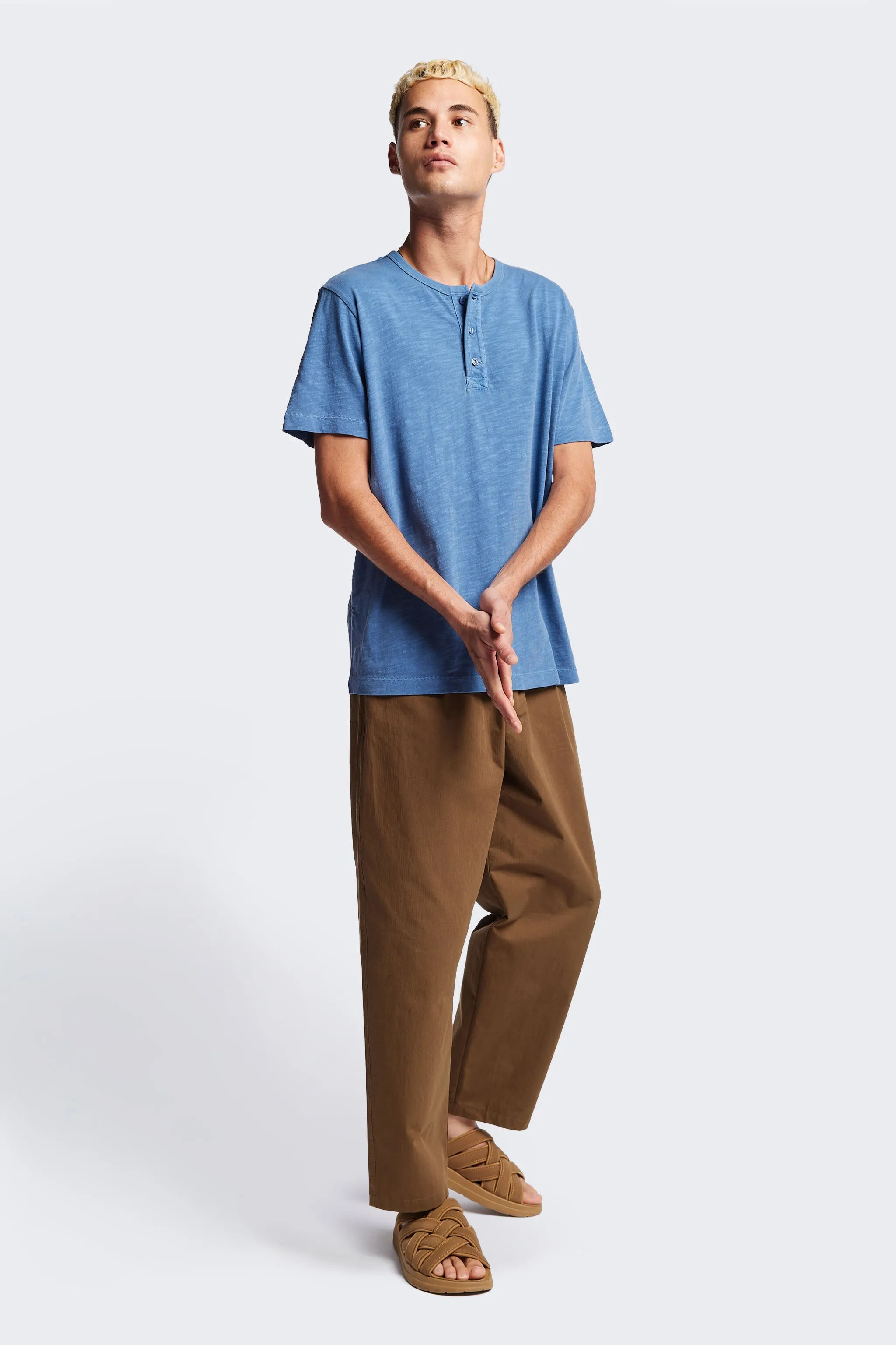 High Quality Printing Stratus Henley T-Shirt Blue