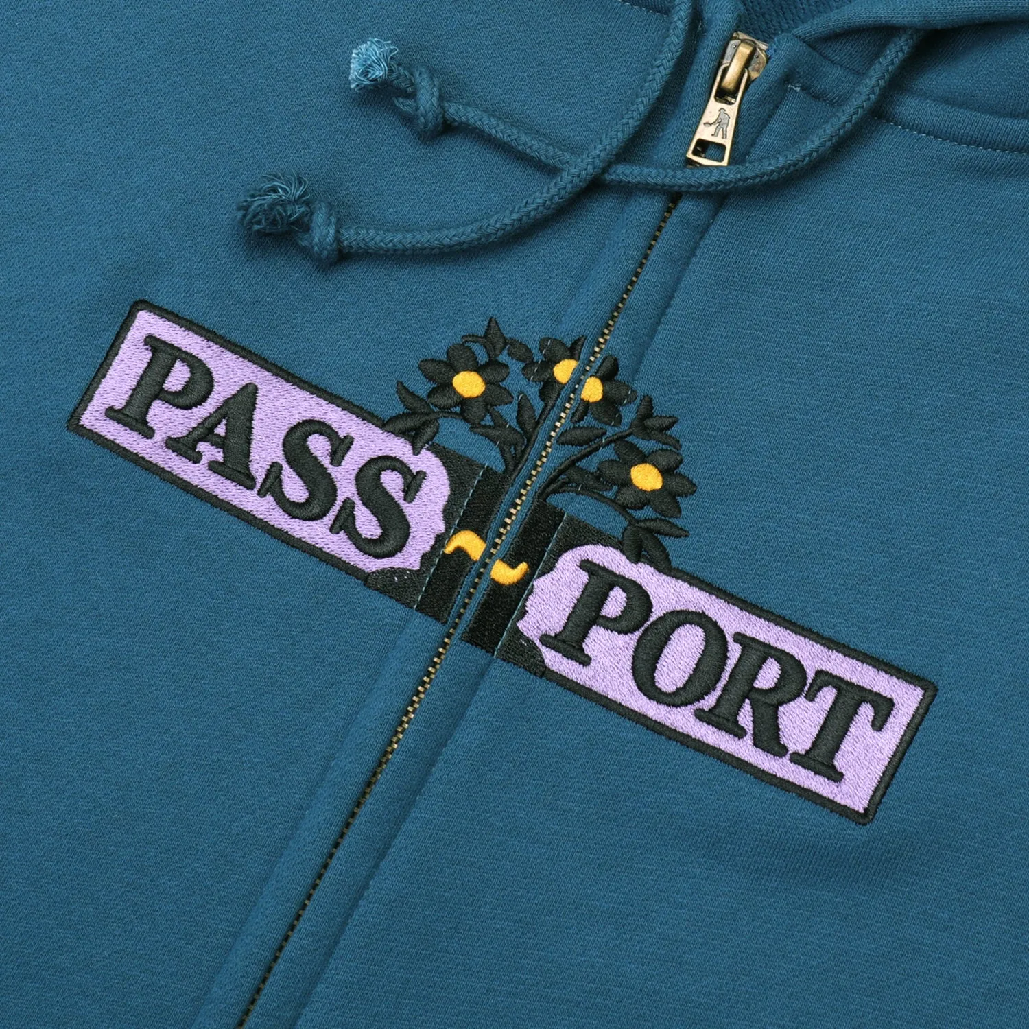 Pass~Port House Plant Organic Zip Hoodie - Teal Spring Wear Chill Wear