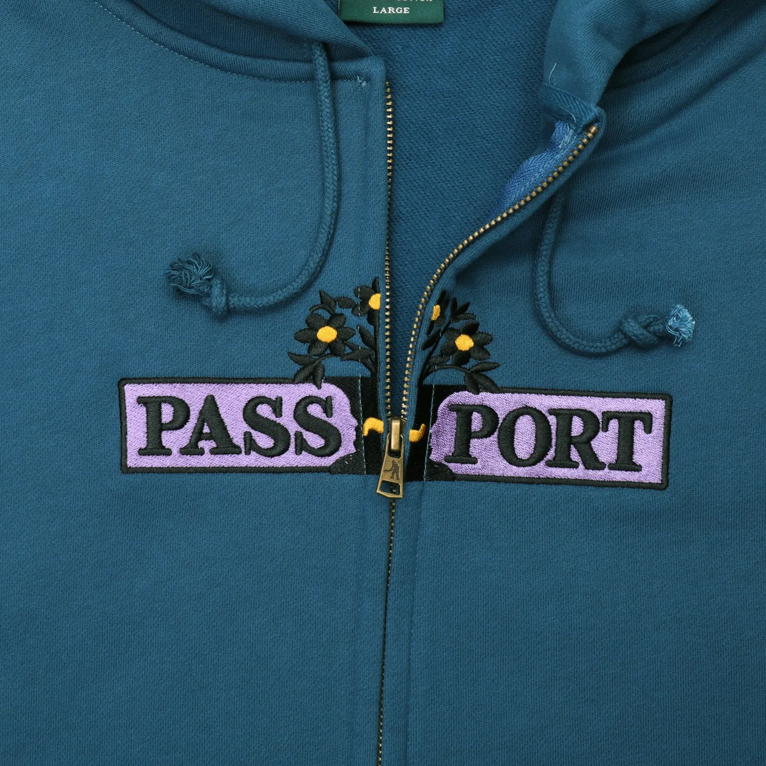 Pass~Port House Plant Organic Zip Hoodie - Teal Outdoor Bold