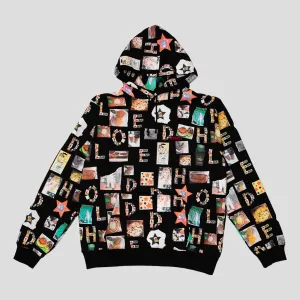 Trendy Outfit Daily Use Hoddle Scrapbook Hoodie - Black
