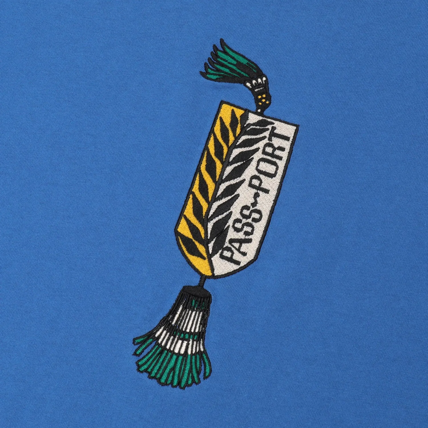 Pass~Port Tassle Tee - Washed Royal Layered Neckline