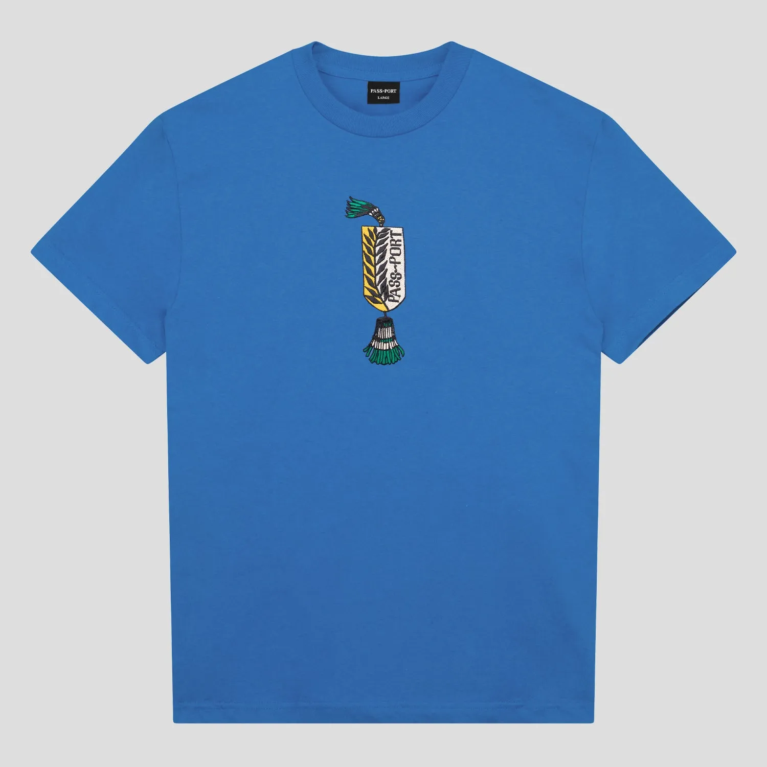 Linen blend Pass~Port Tassle Tee - Washed Royal