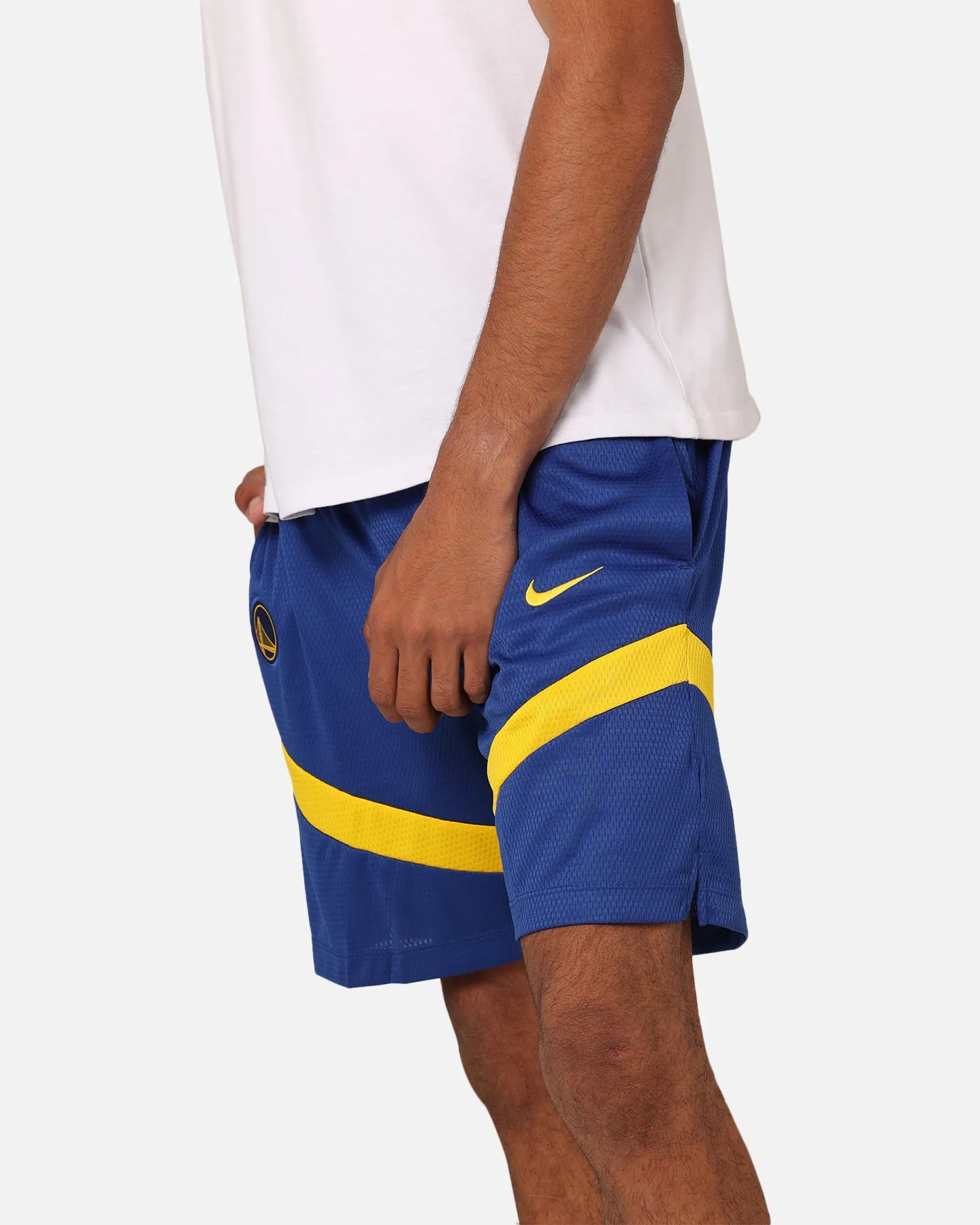 Nike Golden State Warriors Dri-FIT Practice Icon  Shorts Rush Blue On The Go Breathable Lining