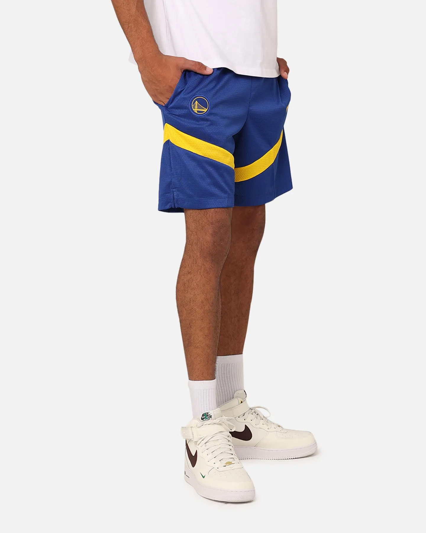 Flexible Gusset Nike Golden State Warriors Dri-FIT Practice Icon  Shorts Rush Blue