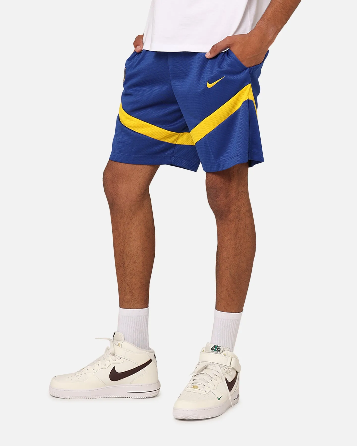 Nike Golden State Warriors Dri-FIT Practice Icon  Shorts Rush Blue Sporty Vibe Wear Camouflage Pattern