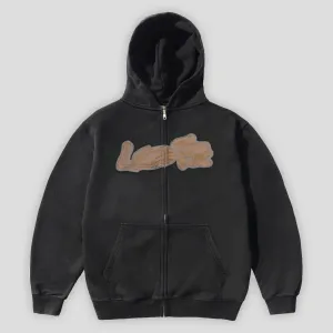 Lo-Fi Emissions Zip-Thru  Hood - Black Smooth Texture