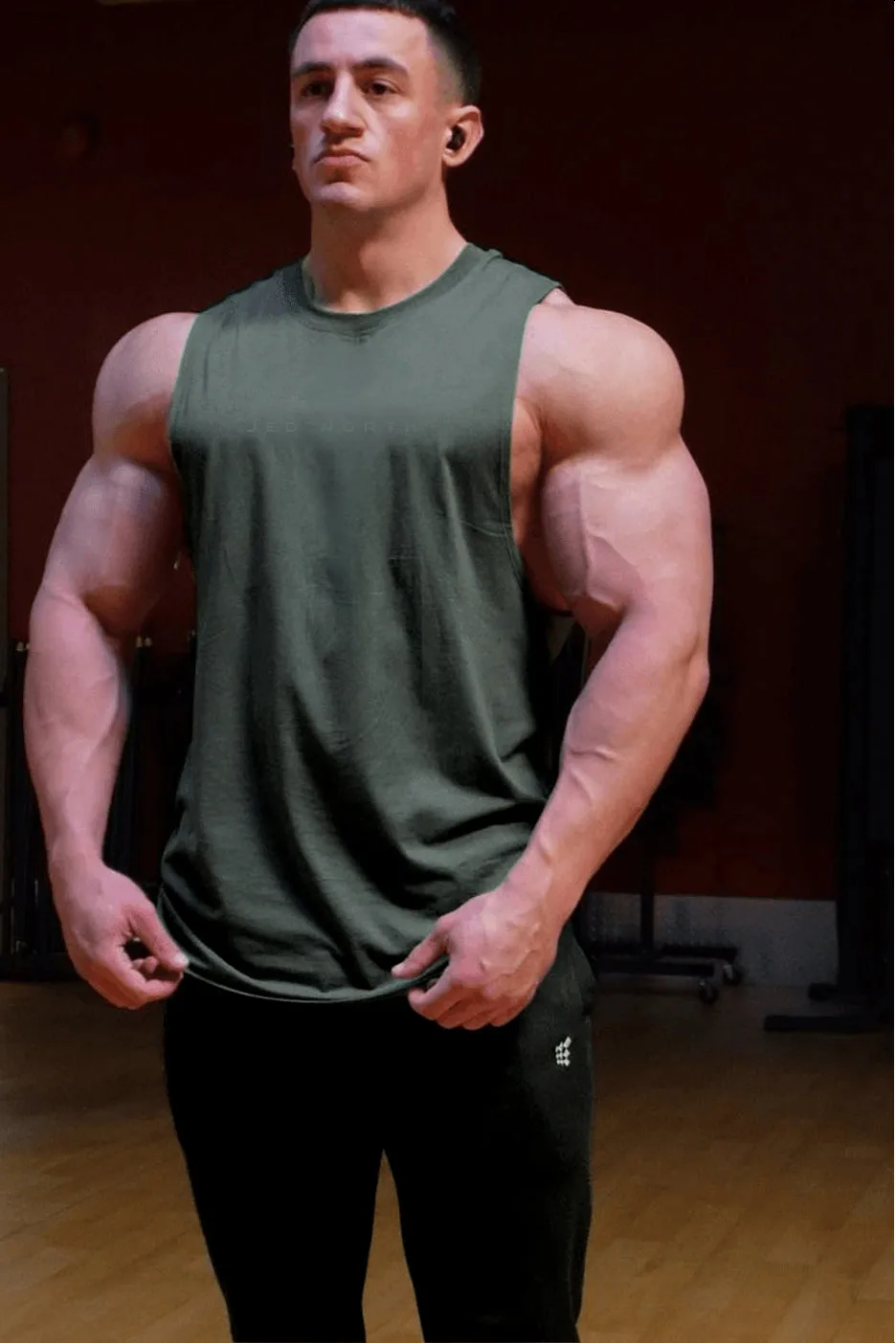 Apollo Men's Sleeveless Training Tee - Stone Blue Artificial - intelligence - assisted Drop Shoulder Design