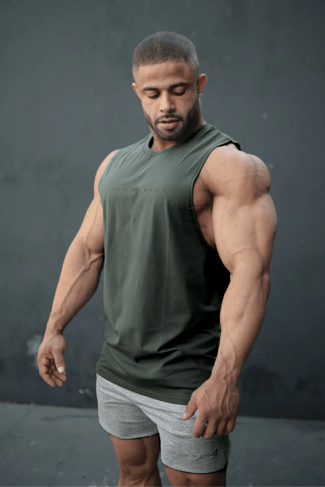 Anti Chafing Design Apollo Men's Sleeveless Training Tee - Stone Blue