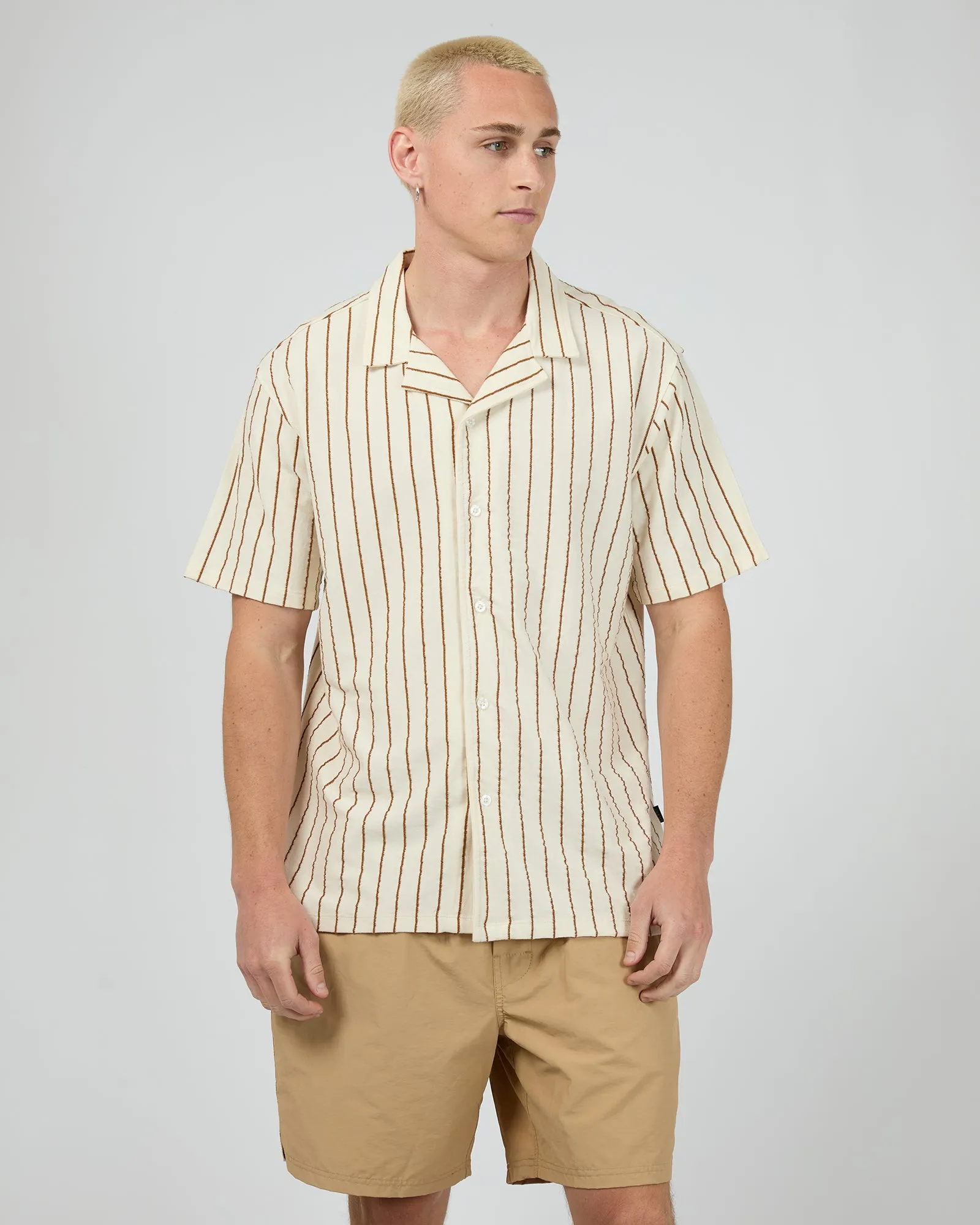 Studio Short Sleeve Shirt Natural Work Appropriate Summer Outfit