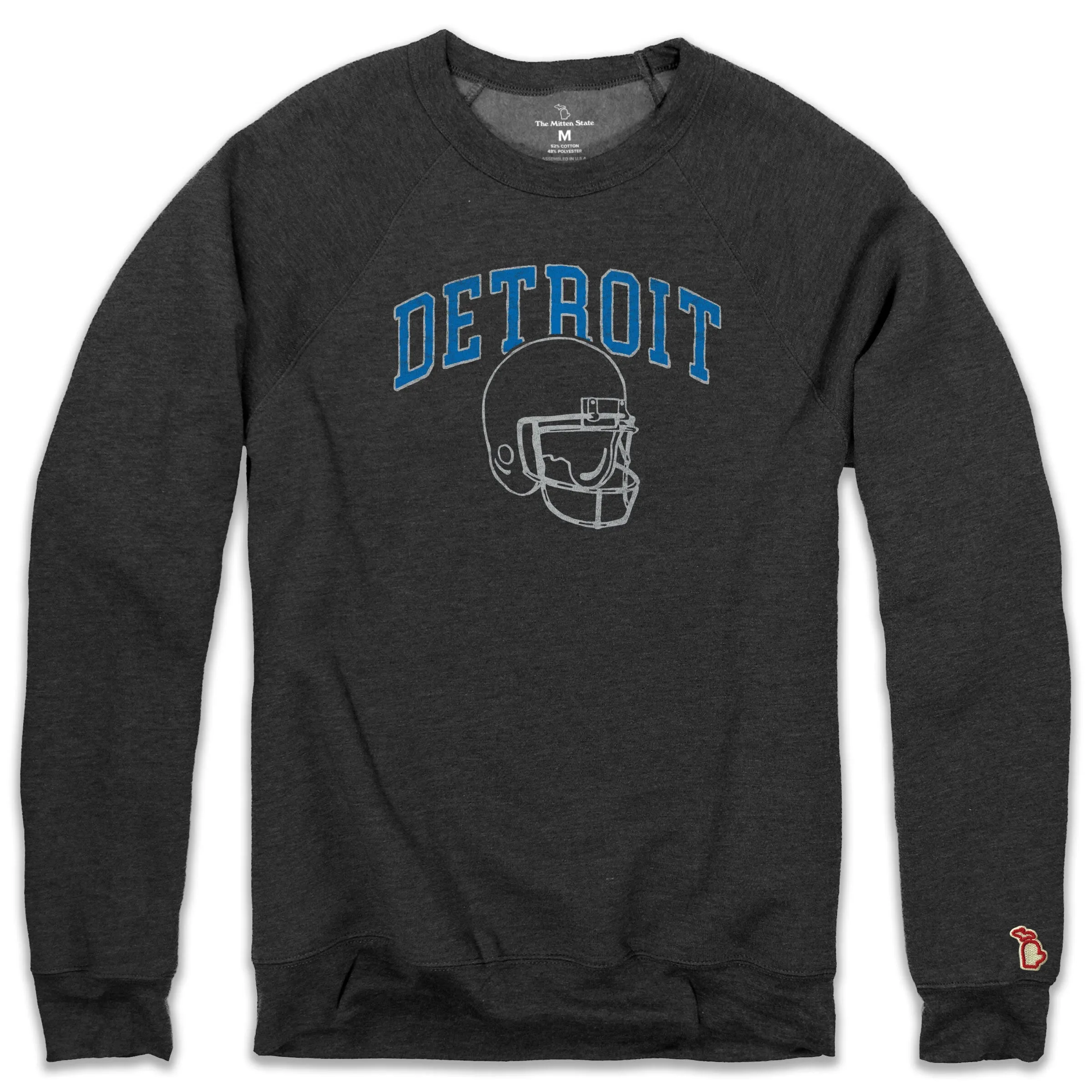 DETROIT - FOOTBALL HELMET FLEECE SWEATSHIRT (UNISEX) Coffee Run product hiking suitable durability