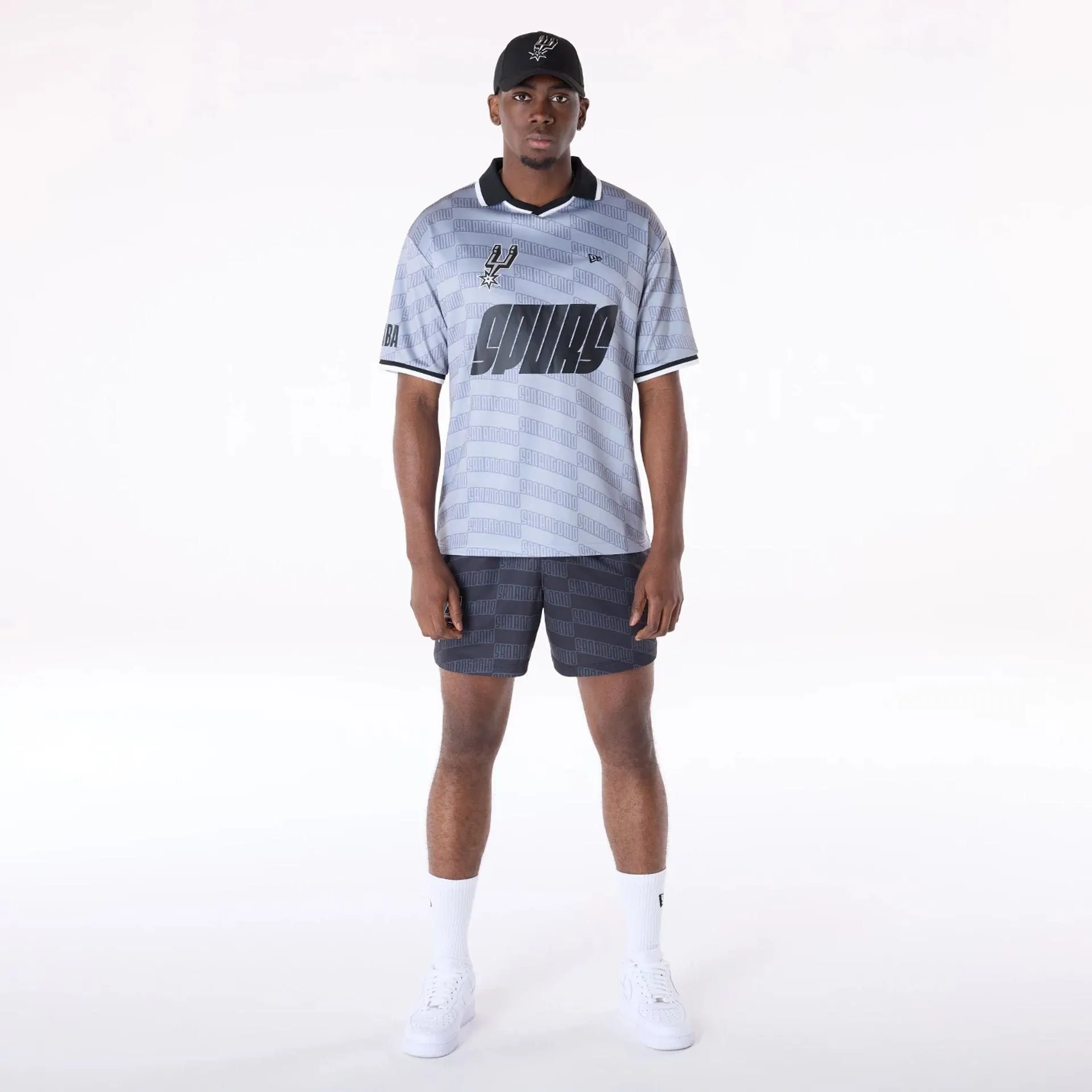 Summer Layers Body Movement San Antonio Spurs NBA All Over Print Graphic Black Shorts