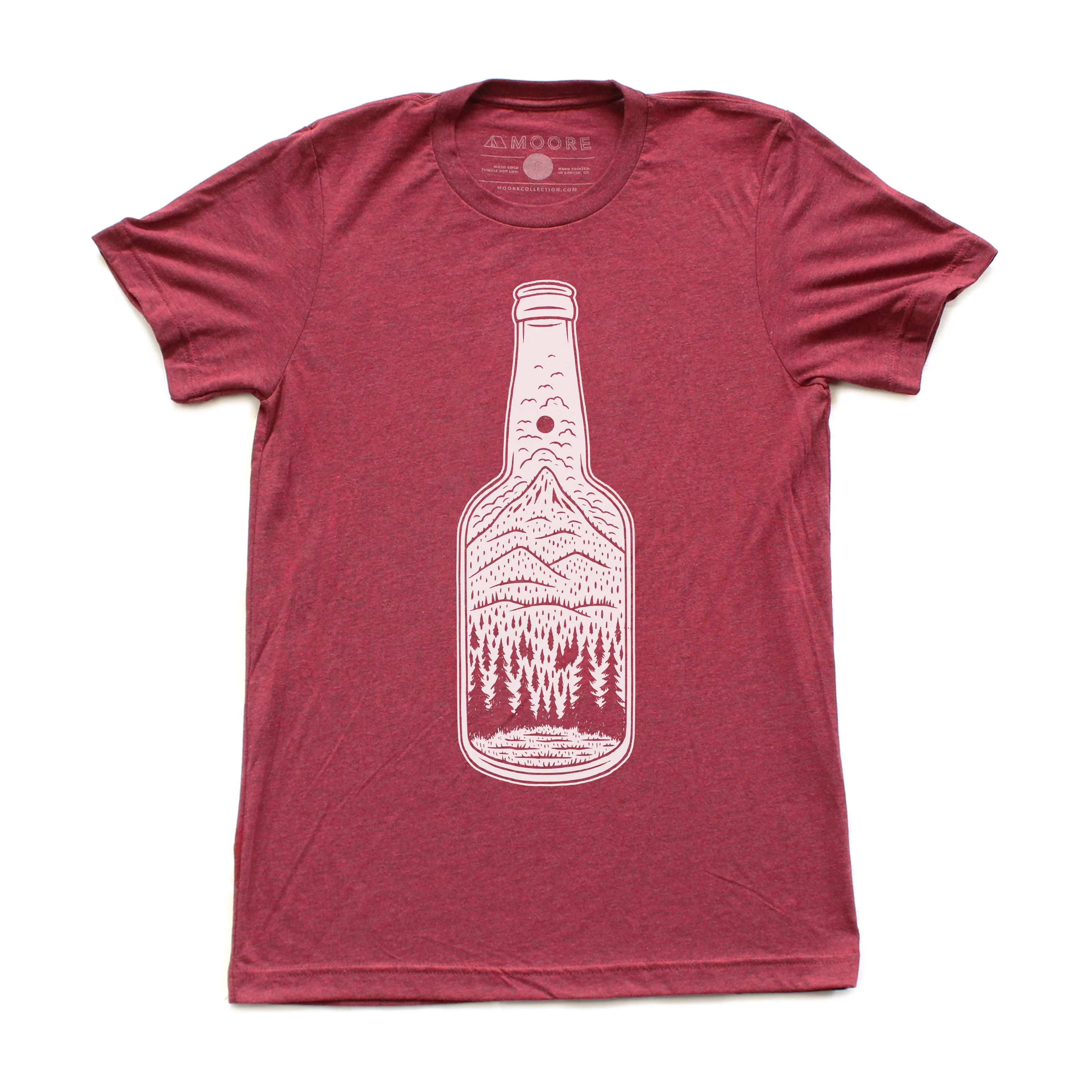 Bottle Tee-Cranberry Triblend Quick Drying Comfortable Layers