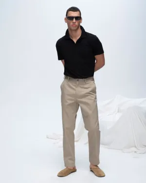 Classic Jersey Polo - Black Sporty Look Minimalist Closure