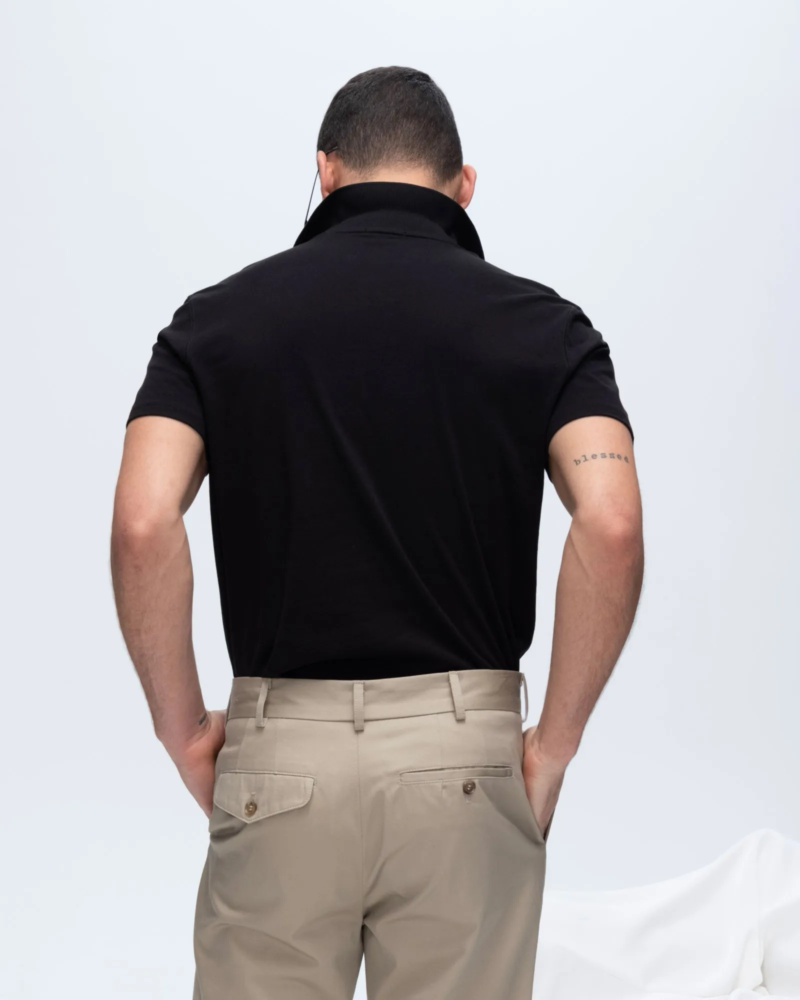 Classic Jersey Polo - Black Poolside Lounge Day-To-Night Wear
