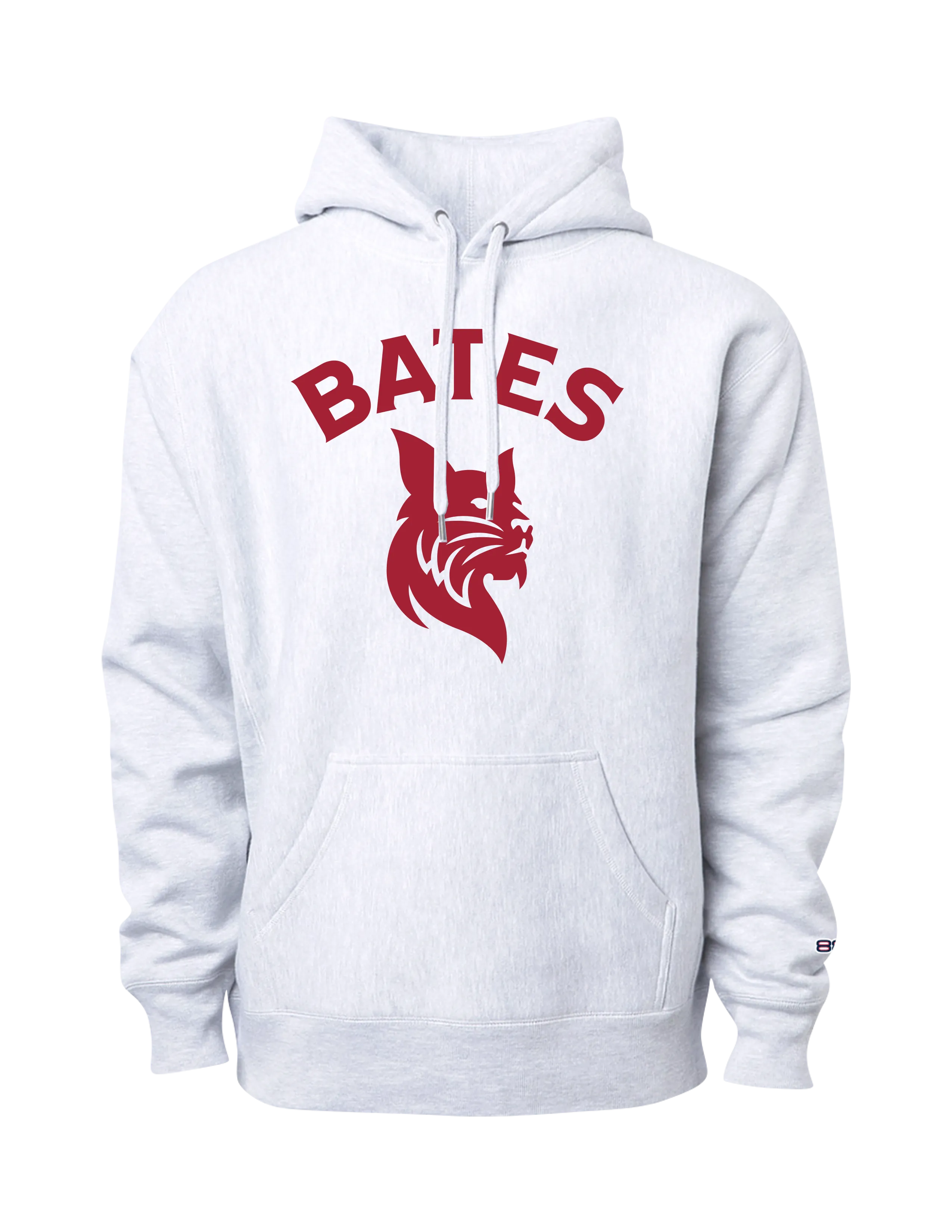 Ash Reverse Weave Hoodie Sweatshirt from MSP Eighty8 - BATES Bobcat Logo Fashion Relaxed Comfy Outfit