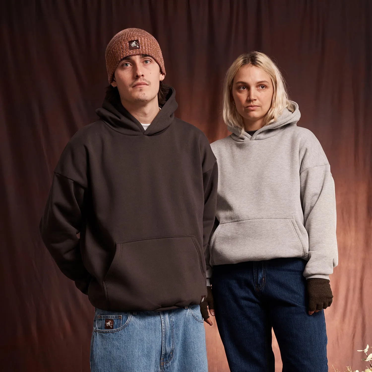 brooch accents Pass~Port Australian Manufactured Hoodie - Ash