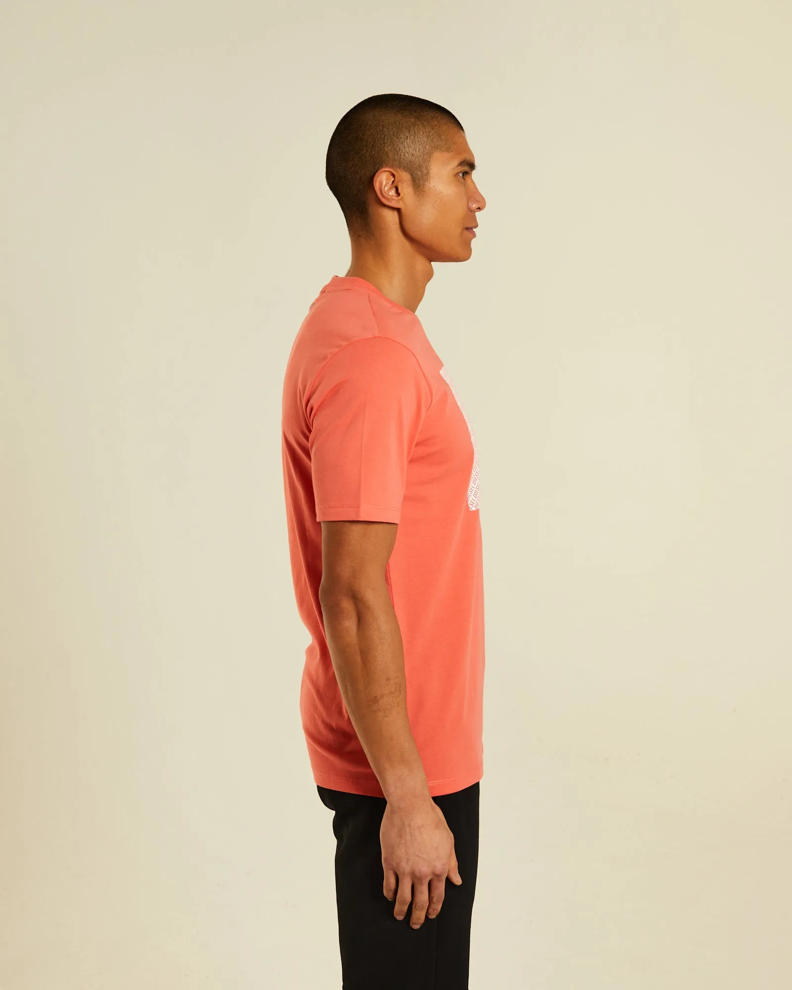 Idris Tee Bright Peach Lightweight Fashion Roomy Design