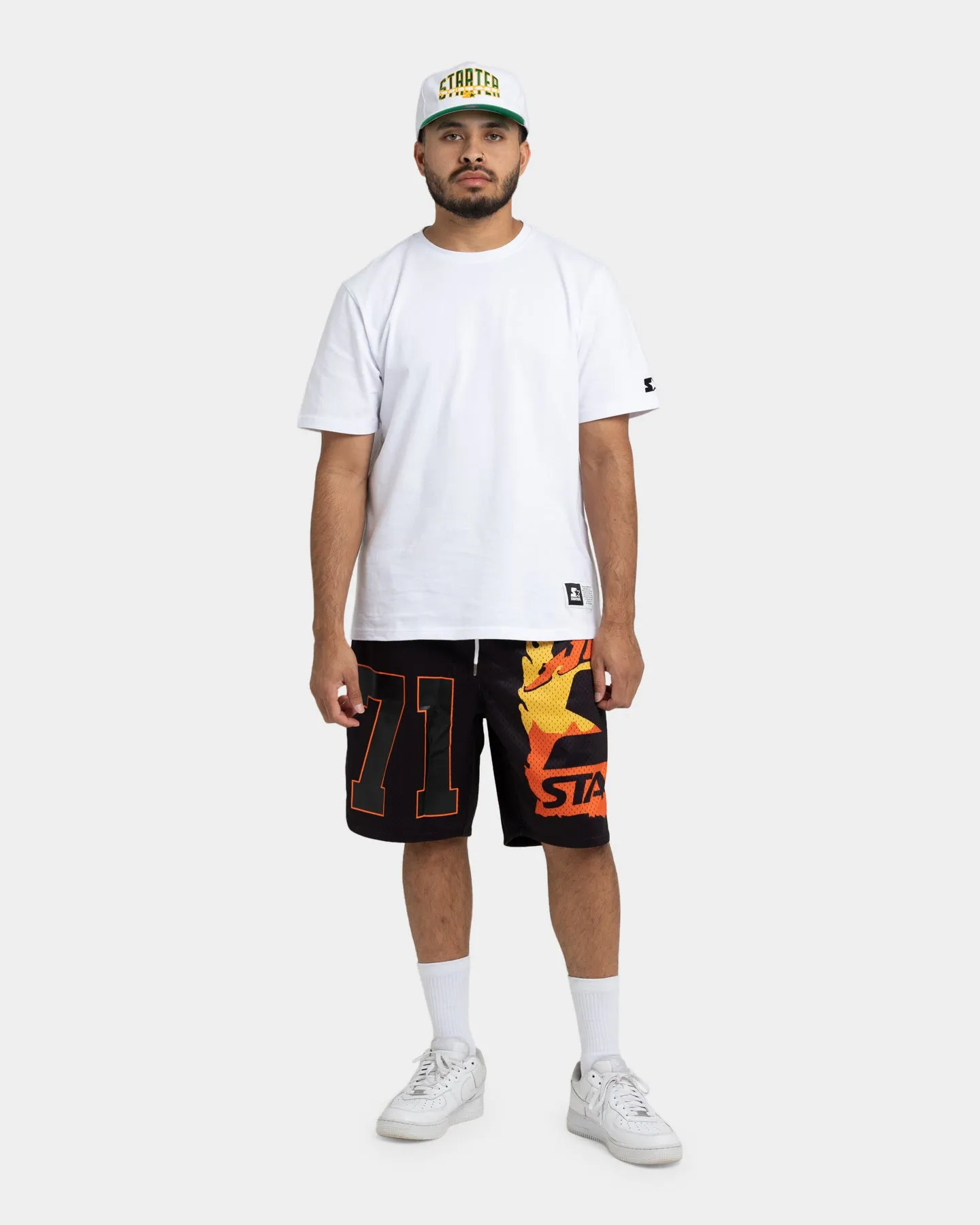 TemperatureRegulating Comfy Style Starter Hot Fire Basketball Shorts Black