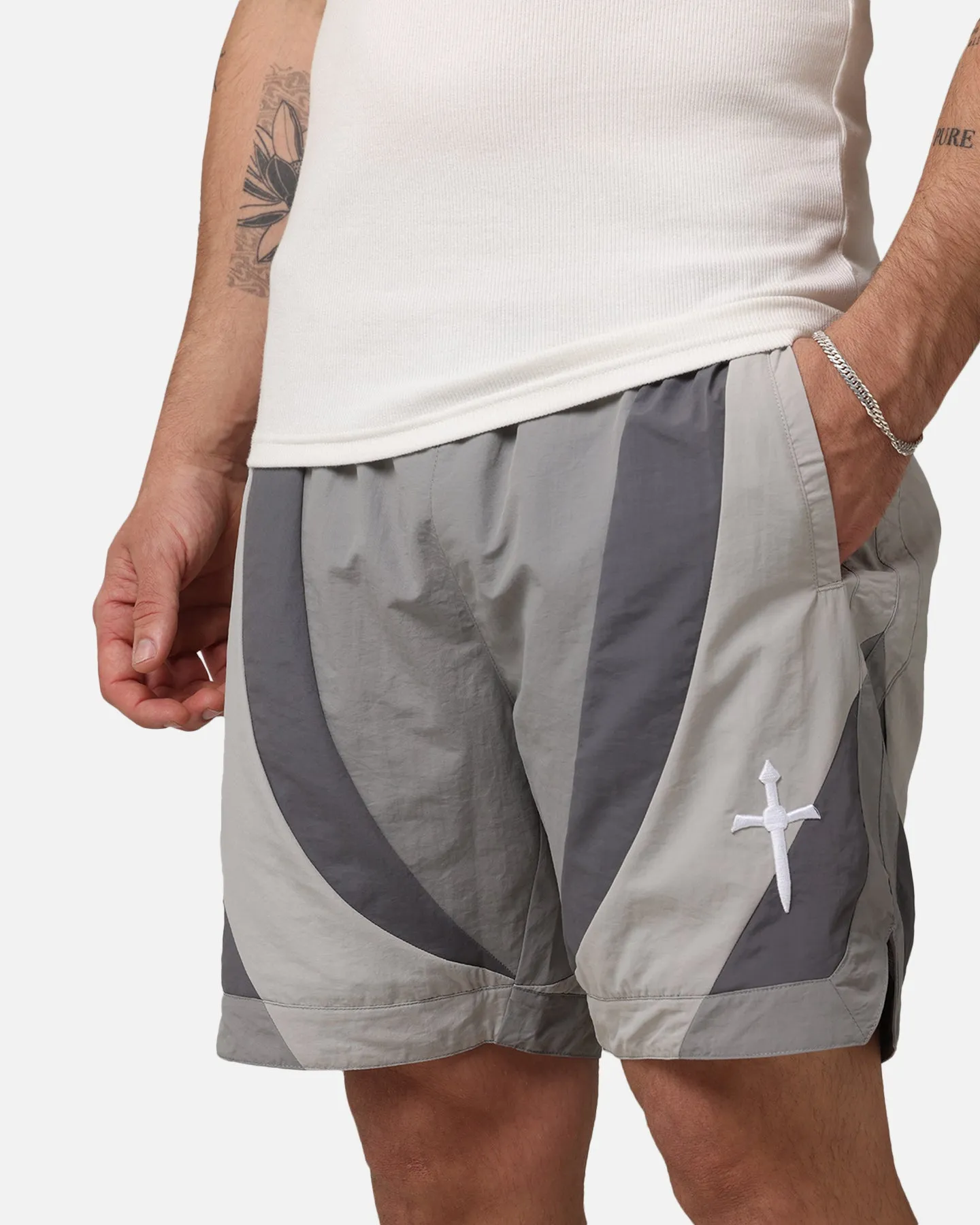 Easy Layering Saint Morta Holy Grail Nylon Shorts Grey
