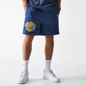 LA Lakers NBA Arch Graphic Dark Blue Mesh Shorts All Purpose Utility Fit snowboard clothing