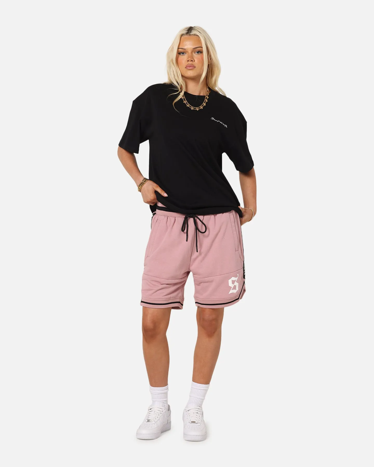 Saint Morta Icon X Fleece Shorts Dusty Pink Slim Waistband Chill Mood