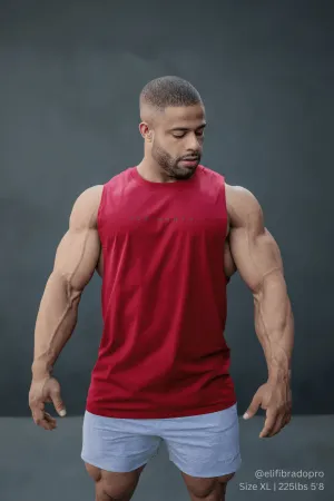 Apollo Men's Sleeveless Training Tee - Crimson Red difficult to install