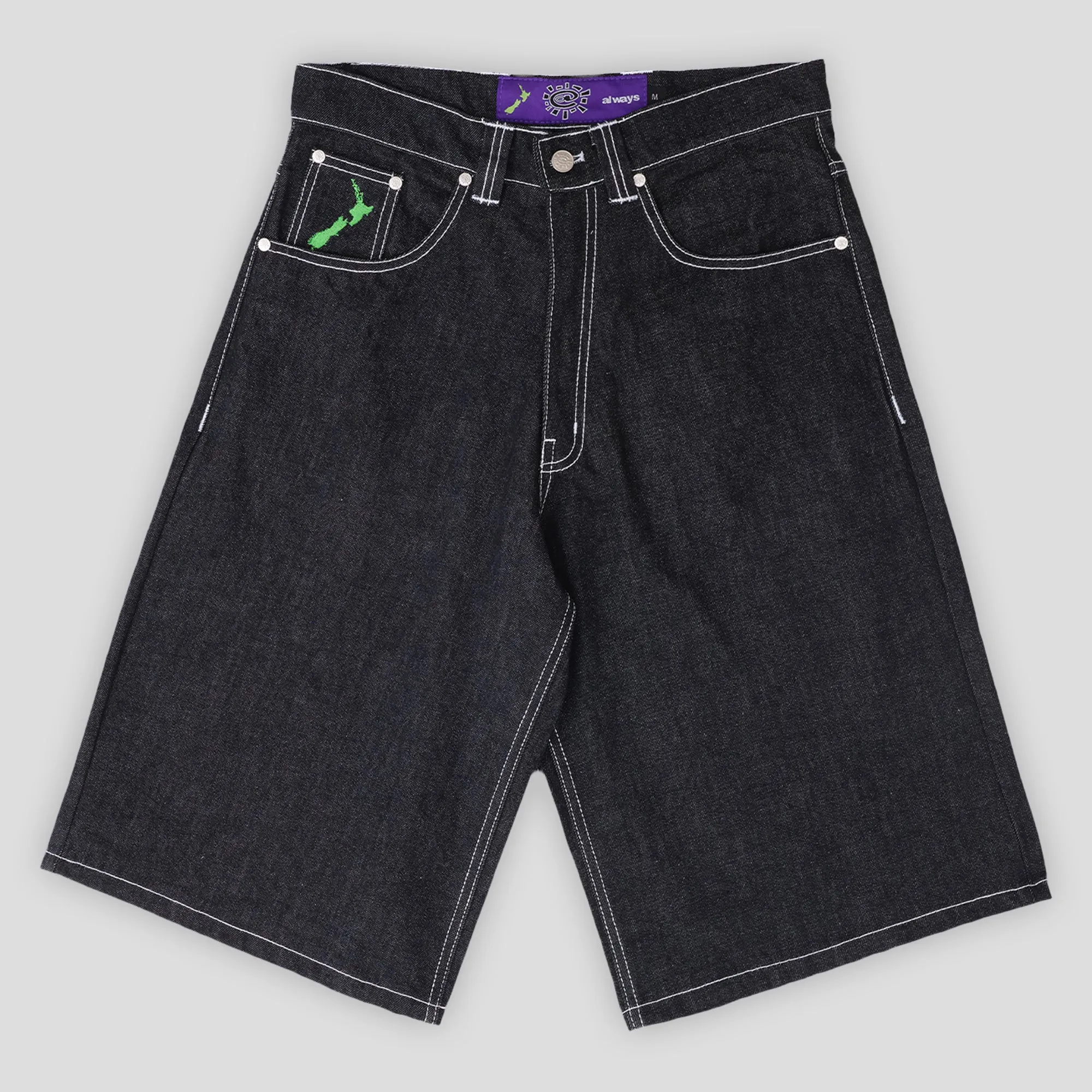 Always Do What You Should Do Relaxed Unisex Denim Shorts - Pocket Print Airy Touch