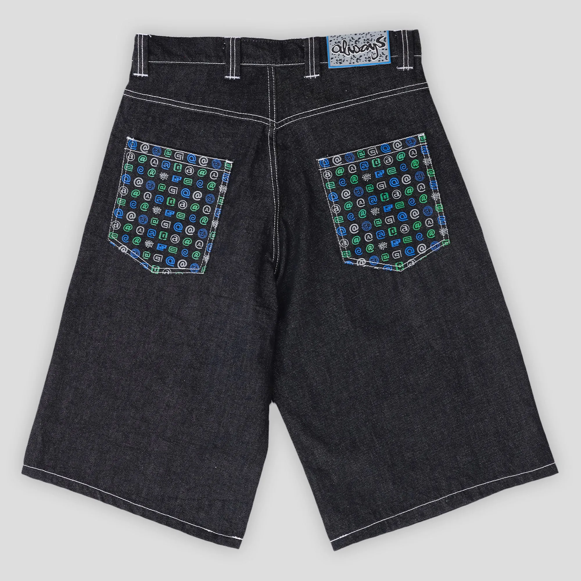 Zip Free Dirt Walk Always Do What You Should Do Relaxed Unisex Denim Shorts - Pocket Print