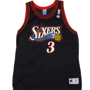 Double Stitched Edges VINTAGE CHAMPION PHILADELPHIA 76XERS SIXERS Allen IVERSON 3 JERSEY SIZE 48 LATE 1990S