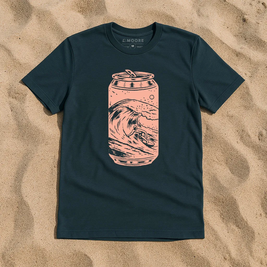 MinimalBranding Ethically Sourced Material Surf Can Tee-Atlantic