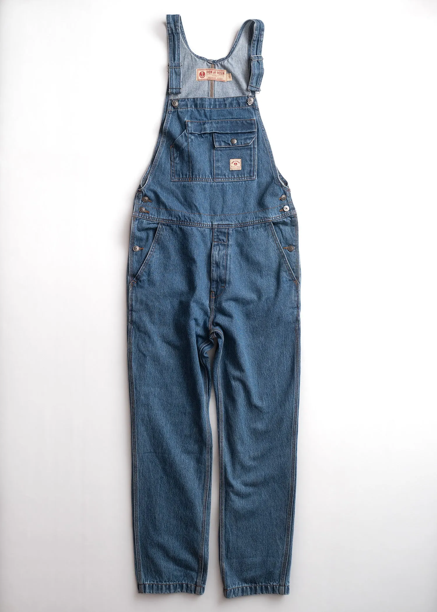 Tatham Denim Overalls Unfaded Hemline Durable Weave