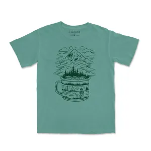 PNW Cup Tee-Vintage Green Street Style Trend LayeredSleeveConstruction