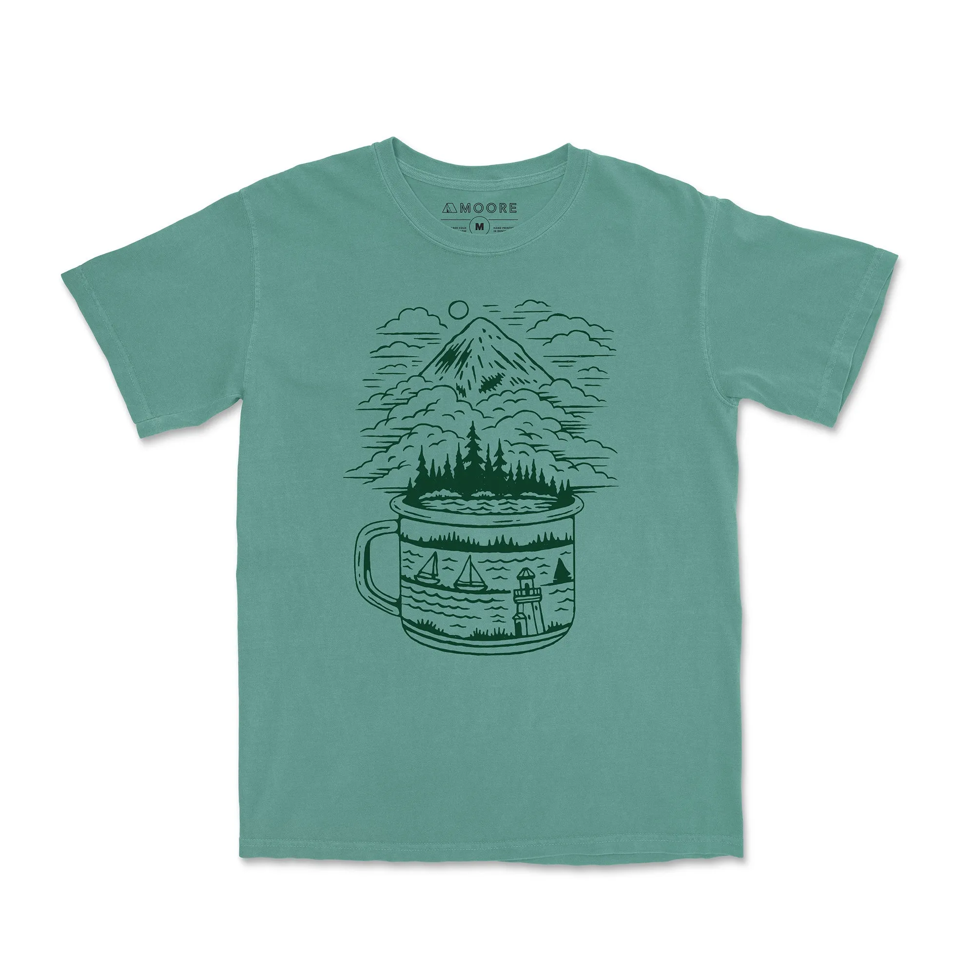 PNW Cup Tee-Vintage Green Relaxed Layers